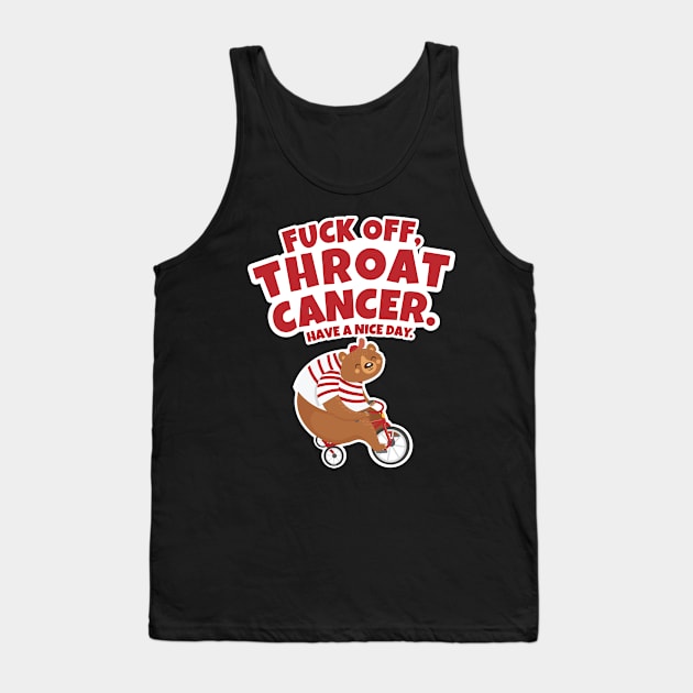 Fuck Off Throat Cancer | Bear Riding Tricycle Tank Top by jomadado